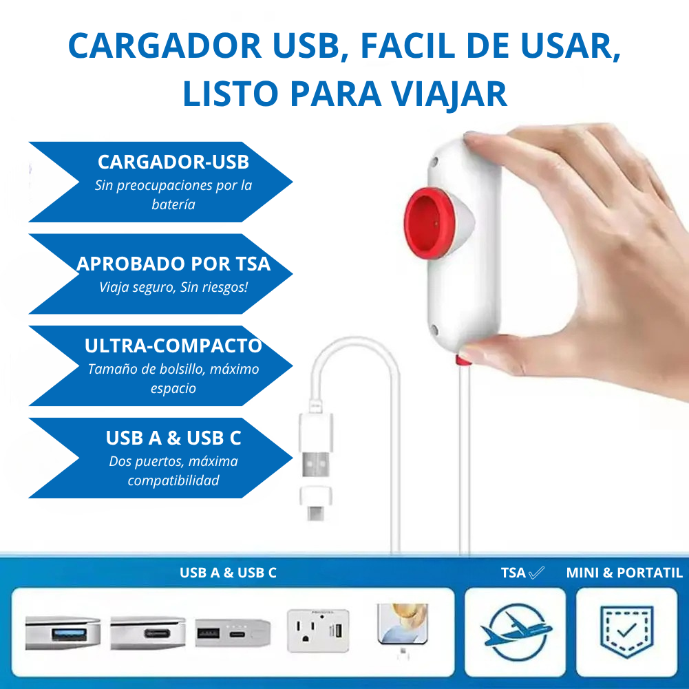 COMPACT-BAGS Bolsas al Vacío para Viajar + Mini aspirador USB