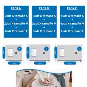 COMPACT-BAGS Bolsas al Vacío para Viajar + Mini aspirador USB