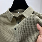 Camisa de manga corta de negocios delgada transpirable de seda